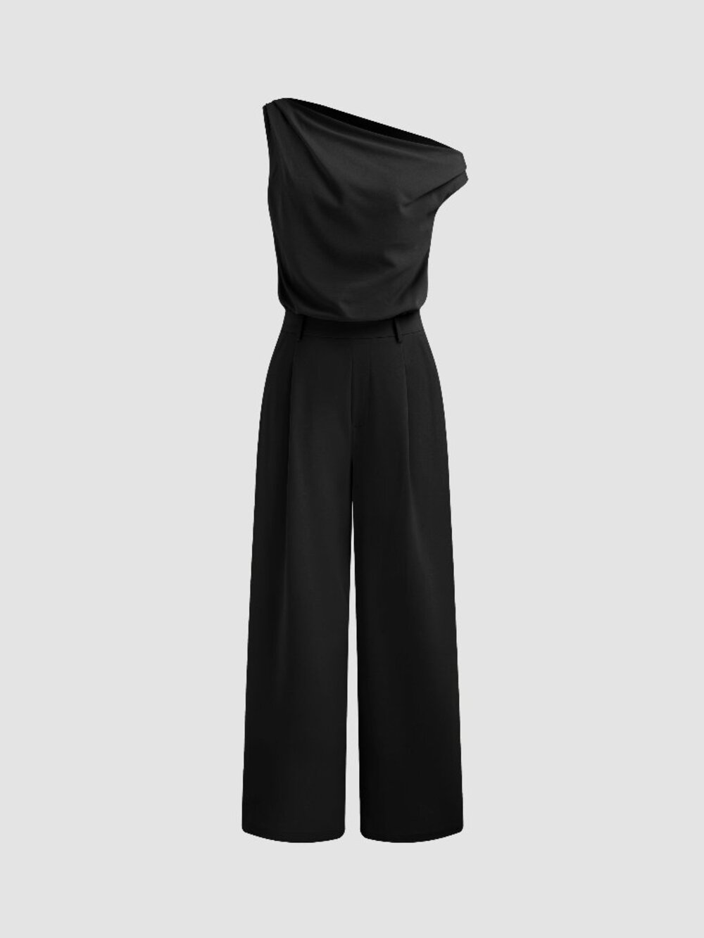 Cider Asymmetrical Neck Wide Leg Jumpsuit with Pockets Olive Green XS NWT